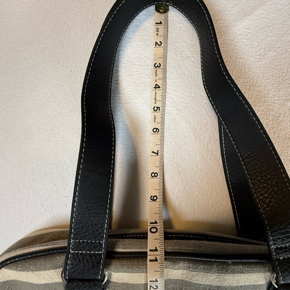 BUENO Striped Canvas Duffel Bag, Carry All , Weekender, Looks New - Picture 7 of 10